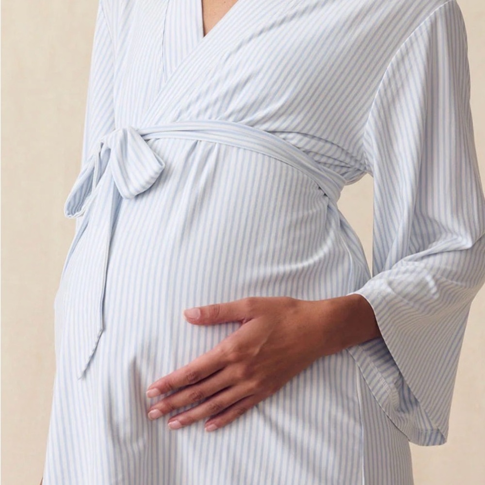 LAKE pajamas Maternity DreamModal® Kimono 2-Piece Set in Fog - Sz Large - NWT - Picture 2 of 4